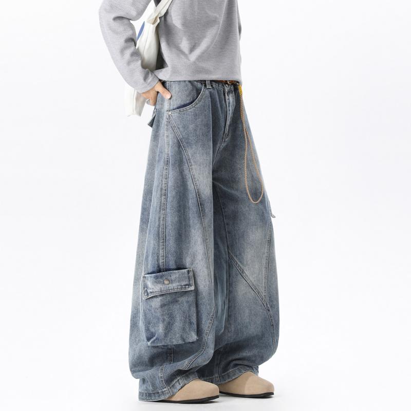 メンズ ファッション 服 男性用 シンプル かっこいい 大人 ストリート カジュアル ビジネス 通勤 カーゴ ジーンズ アメリカン レトロ ..