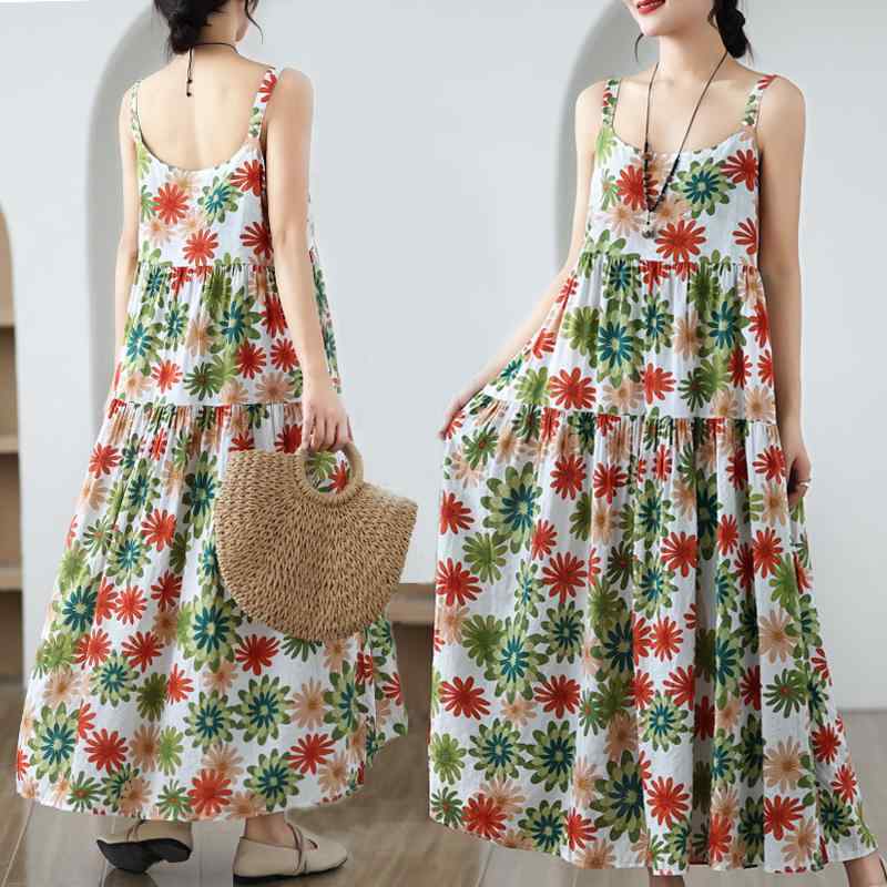 レディース ファッション 服 オシャレ カワイイ 女性用 シンプル 大人カワイイ 大きいサイズ 婦人服 ラベル 夏 ゆったり レトロ プリント ワンピース ドレス