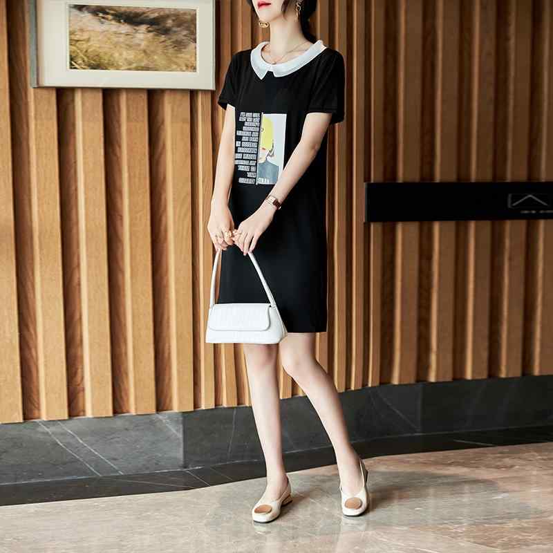 レディース ファッション 服 オシャレ カワイイ 女性用 シンプル 大人カワイイ サイズ 婦人服 夏 スリム カジュアル ストレート ドレス ブラック ドレス