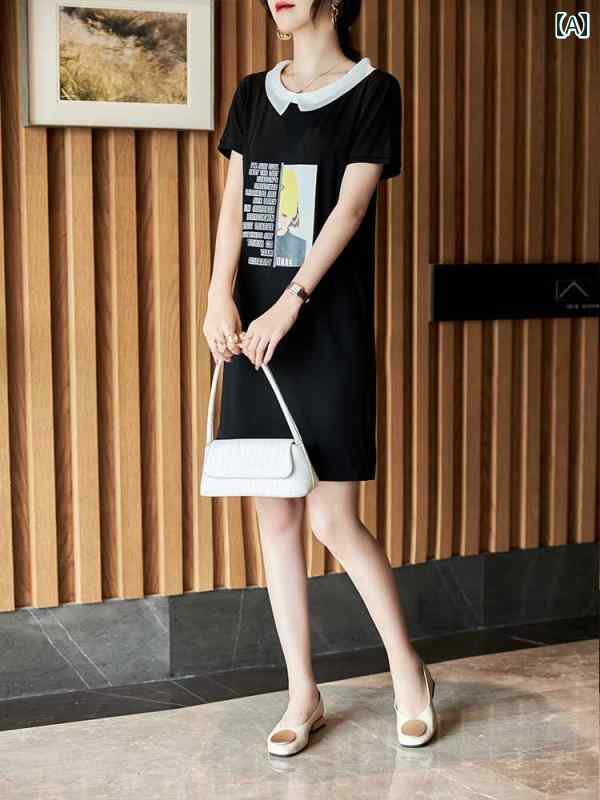 レディース ファッション 服 オシャレ カワイイ 女性用 シンプル 大人カワイイ サイズ 婦人服 夏 スリム カジュアル ストレート ドレス ブラック ドレス