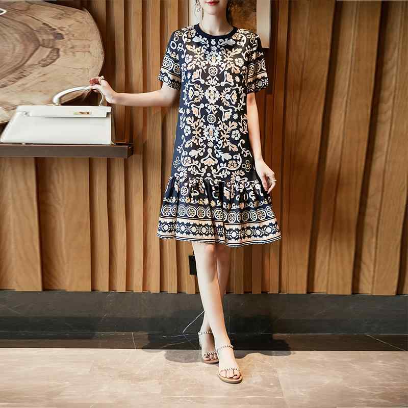 レディース ファッション 服 オシャレ カワイイ 女性用 シンプル 大人カワイイ サイズ 婦人服 夏 プリント レトロ ドレス