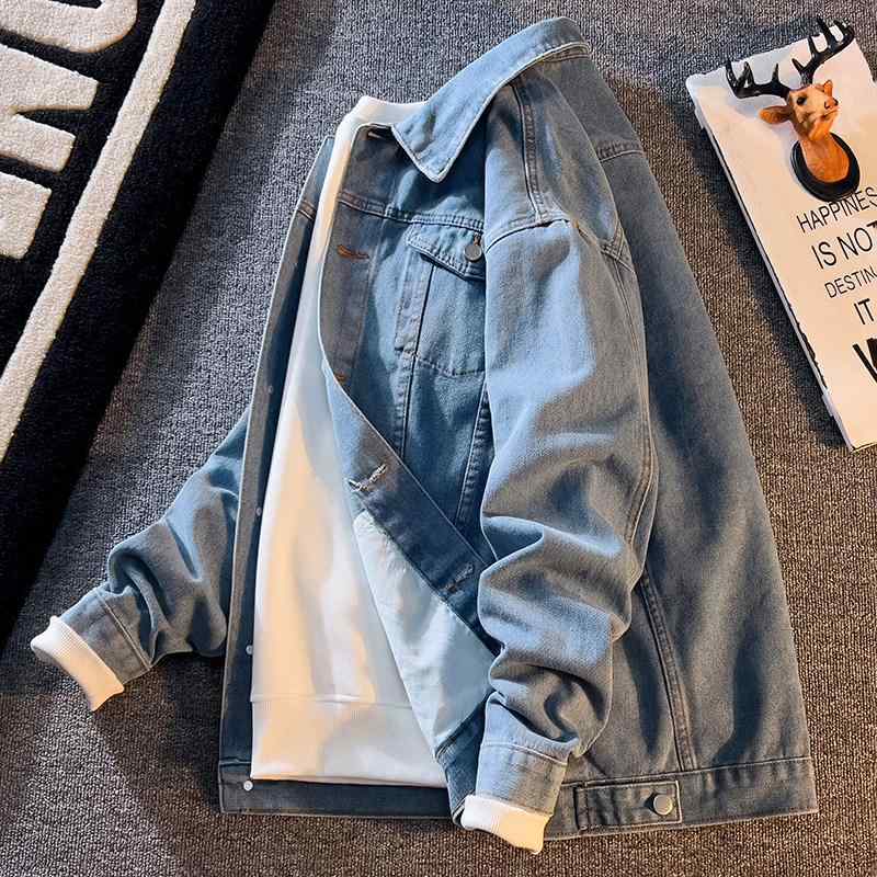 メンズ ファッション 服 男性用 シンプル かっこいい 大人 春コーデ レトロ ウォッシュ加工 ブルー デニム ジャケット カジュアル ワーク ウェア ジャケット