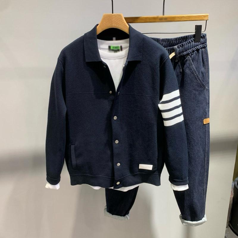 メンズ ファッション 服 男性用 シンプル かっこいい 大人 春コーデ ニット カーディガン シンプル 快適 ストライプ ジャケット セーター コート