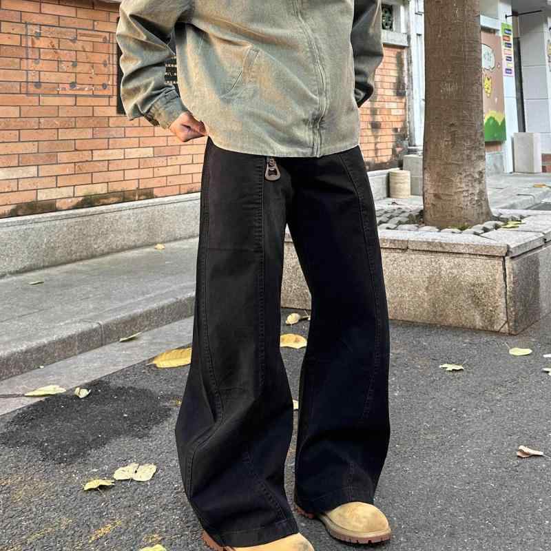メンズ ファッション 服 男性用 シンプル かっこいい 大人 ビジネス アメリカン レトロ オーバーオール レディース ワイドレッグ ロング パンツ