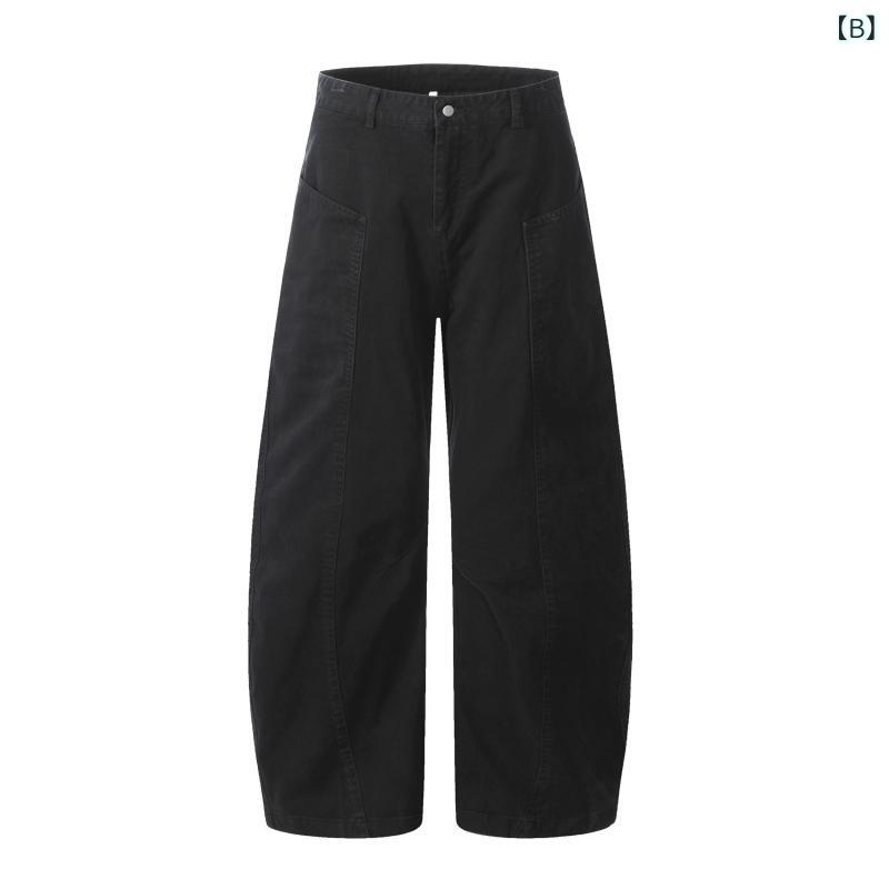 メンズ ファッション 服 男性用 シンプル かっこいい 大人 ビジネス アメリカン レトロ オーバーオール レディース ワイドレッグ ロング パンツ 3