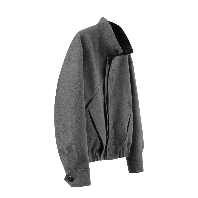 Jumper, Blouson - メンズ ファッション 服 男性用 シンプル かっこいい 大人 春コーデ マウンテン カラーブロック ウール ダブルレイヤー スタンドカラー ジャケット