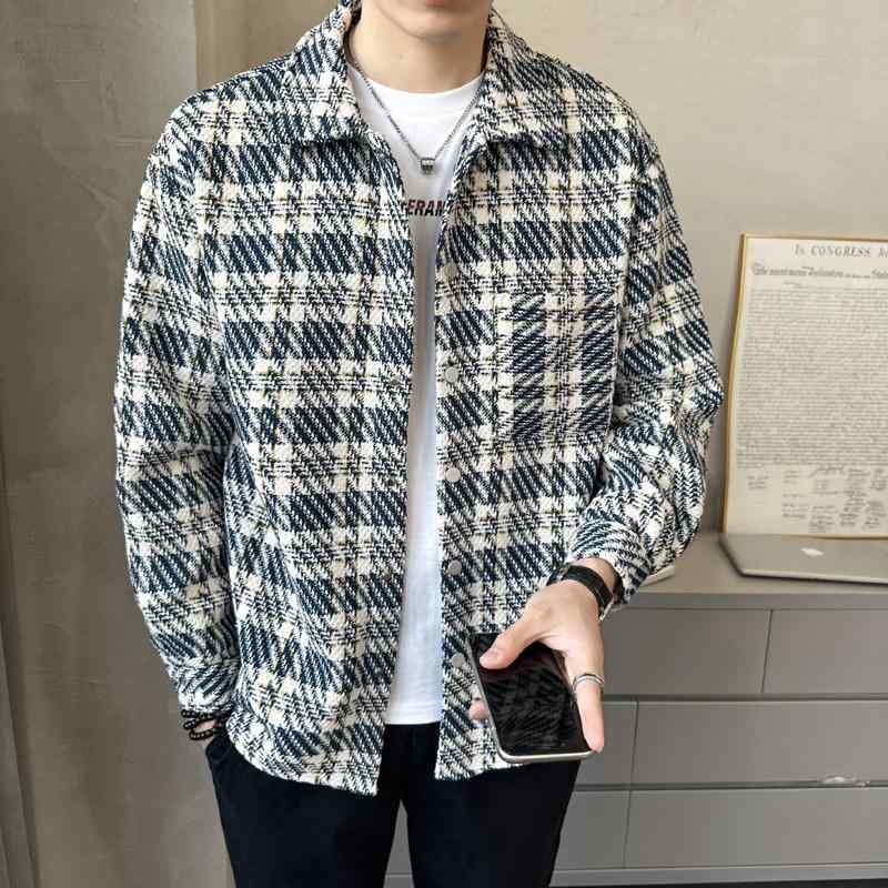 メンズ ファッション 服 男性用 シンプル かっこいい 大人 春コーデ レトロ フレンチ風 ジャケット 快適 シャツ ジャケット
