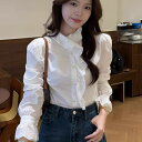 春 コーデ レディース ファッション オシャレ カワイイ シンプル きれいめ ナチュラル 上品カジュアル 婦人服 フレンチ 白 シャツ ハイエンド インナーウェア 長袖 トップス