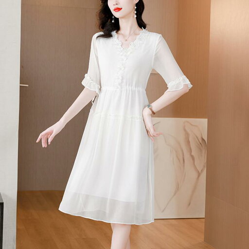 春 コーデ レディース ファッション オシャレ カワイイ シンプル きれいめ ナチュラル 上品カジュアル 婦人服 ホワイト Vネック 半袖 ドレス 夏 サマー スタイリッシュ スカート 春 コーデ レディース ファッション オシャレ カワイイ シンプル きれいめ ナチュラル 上品カジュアル 婦人服 ホワイト Vネック 半袖 ドレス 夏 サマー スタイリッシュ スカート