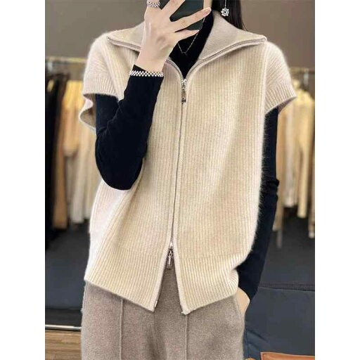 春 コーデ レディース ファッション オシャレ カワイイ シンプル きれいめ ナチュラル 上品カジュアル 婦人服 ハイネック ダブル ジッパー カーディガン スリム ベスト 春 コーデ レディース ファッション オシャレ カワイイ シンプル きれいめ ナチュラル 上品カジュアル 婦人服 ハイネック ダブル ジッパー カーディガン スリム ベスト