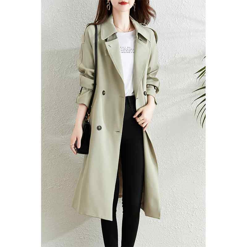 レディース ファッション 服 オシャレ カワイイ シンプル 大人カワイイ 高級 トレンチコート ミドル丈 韓国 スタイル ゆったり カジュアル コート