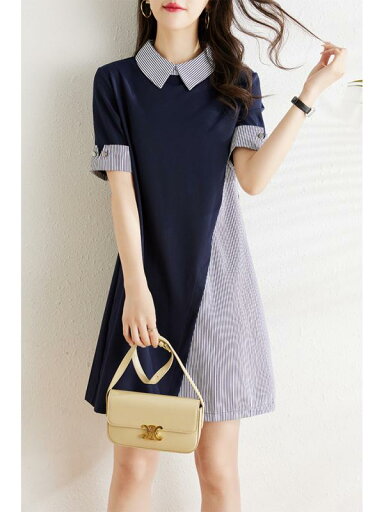 レディース ファッション 服 オシャレ カワイイ 女性用 シンプル 大人カワイイ ストライプ ポロ カラー ドレス 夏 スリム スカート レディース ファッション 服 オシャレ カワイイ 女性用 シンプル 大人カワイイ ストライプ ポロ カラー ドレス 夏 スリム スカート