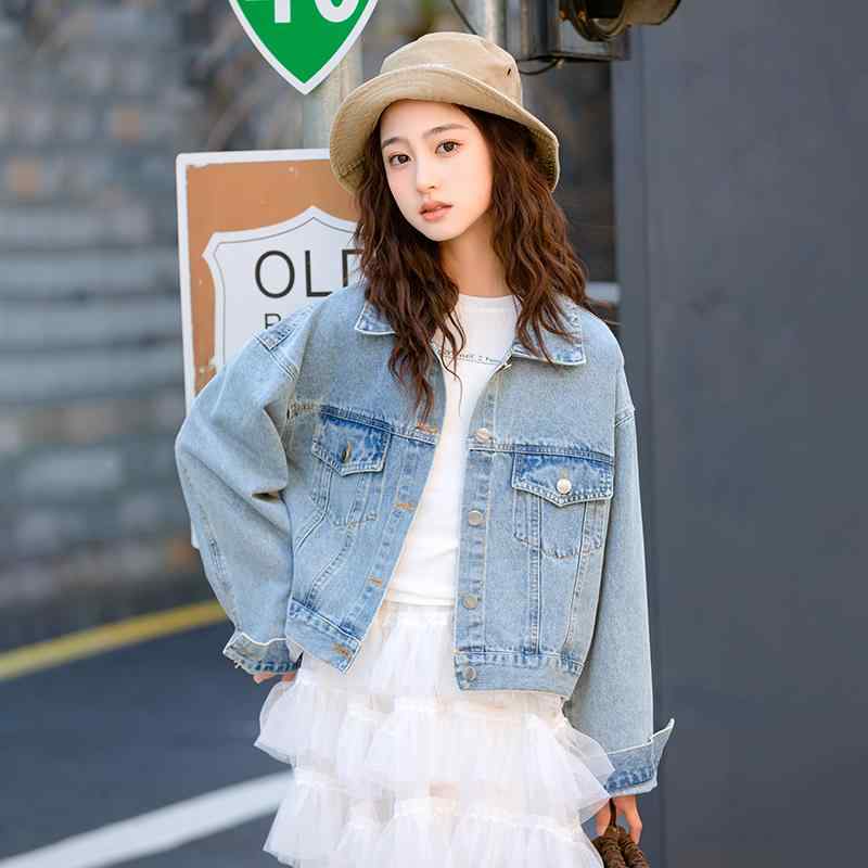 レディース ファッション 服 オシャレ カワイイ 女性用 シンプル 大人カワイイ デニムジャケット スタイル 女子 快 トップス(4.0)