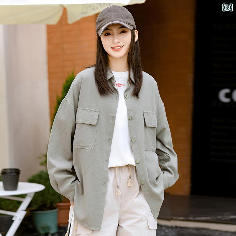 レディース ファッション 服 オシャレ カワイイ 女性用 シンプル 大人カワイイ ガールズ シャツ 女子 コート 中高生 トップス カレッジ スタイル