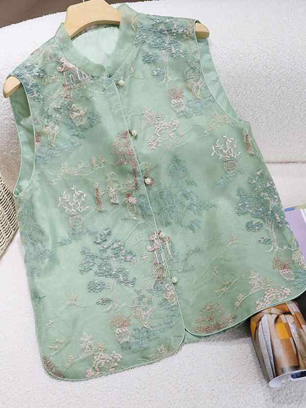 ファッション 服 オシャレ カワイイ シンプル 大カワイイ サイズ トップスス 夏 エスニック レトロ ベ ノースリーブジャケット