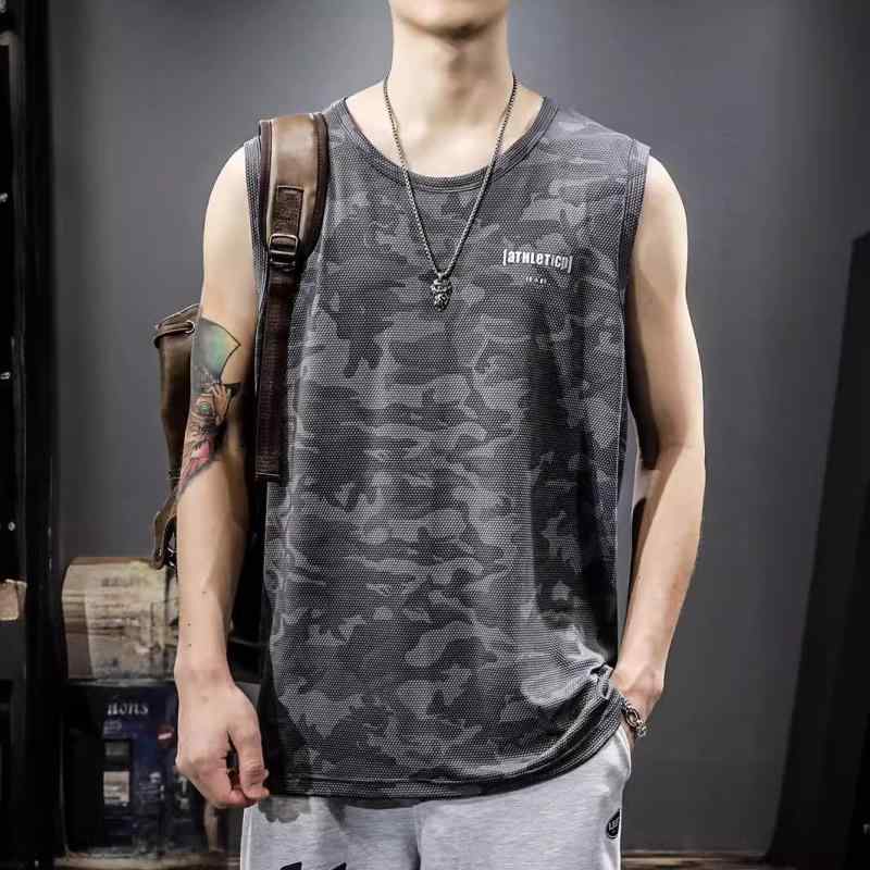 Rakuten - タンクトップ メンズ ノースリーブ 夏 薄手 吸汗 速乾 快適 男性用 ゆったり フィット ストリートファッション 大きいサイズ 涼 メッシュ 通気性 コットン混紡 スポーツウェア カジュアル