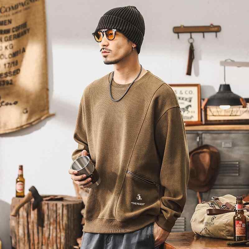 フーディ メンズ レトロ アメリカン スタイル ゆったり フィット トップス 暖かい スウェット 長袖 カジュアル ストリートファッション