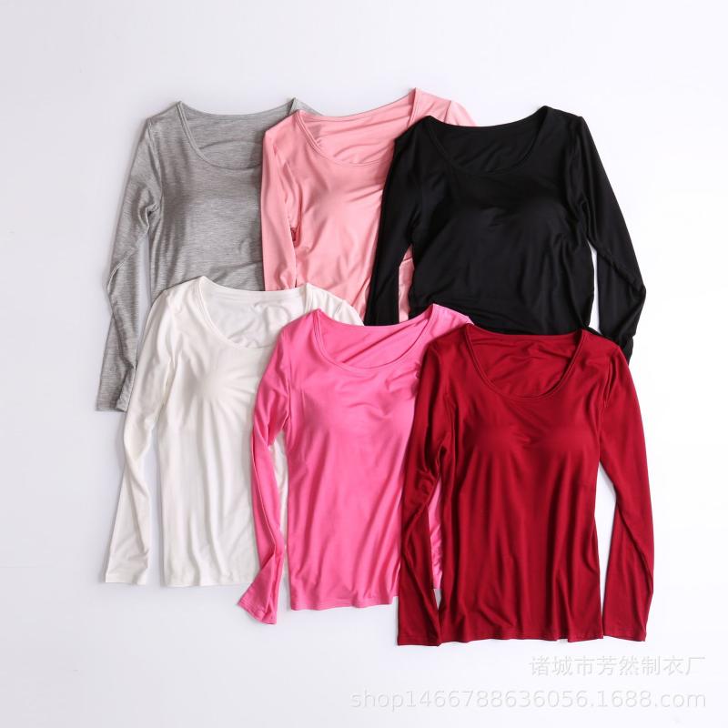 ファッション 服 オシャレ カワイイ シンプル 大カワイイ サイズ ブラジャー パッド ノンワイヤーブラ 長袖 T シャツ ヨガ パジャマ