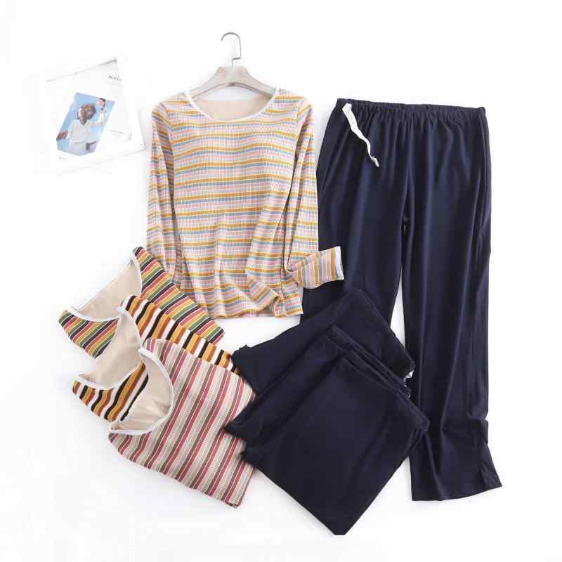 ファッション 服 オシャレ カワイイ シンプル 大カワイイ サイズ 綿 ブラジャーパッド カップ 長袖 スリットパンツ 服