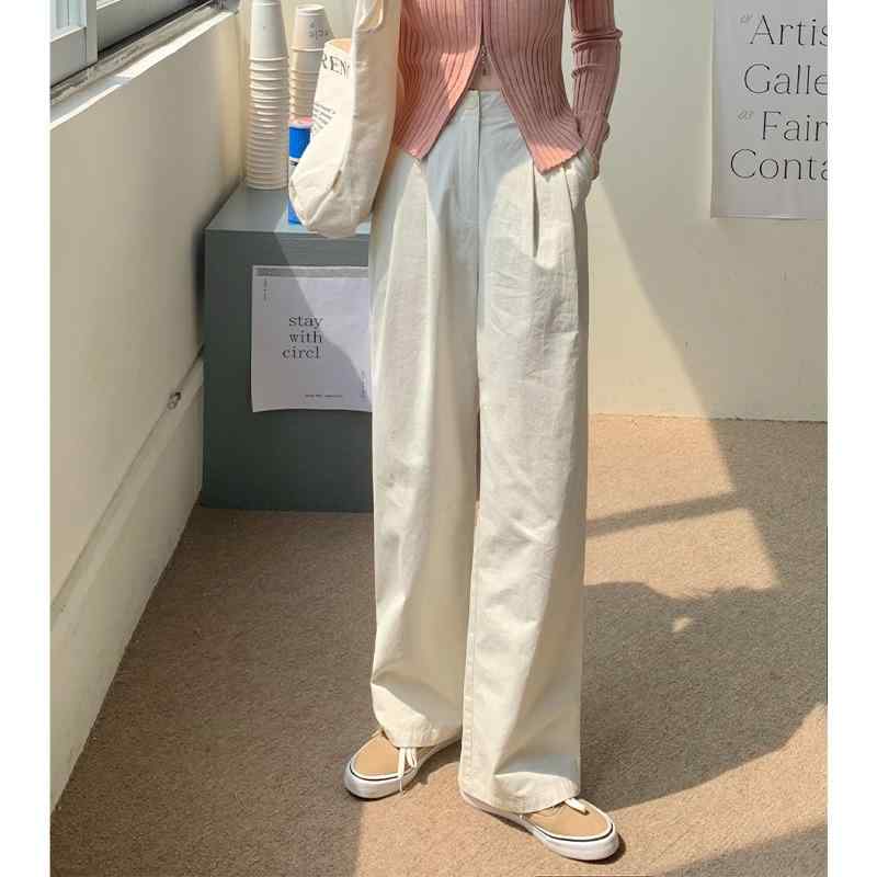ファッション 服 オシャレ カワイイ シンプル 大カワイイ サイズ 婦服 白 ストレート ナロー ワイド レッグ パンツ カジュアル リネン 夏