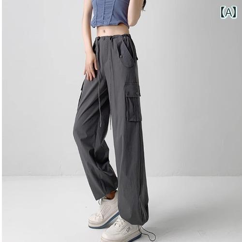 ファッション 服 オシャレ カワイイ シンプル 大カワイイ サイズ 婦服 ローズピンク アメリカン ガール 夏 薄手 スリム ワイド レッグ スポーツ パンツ