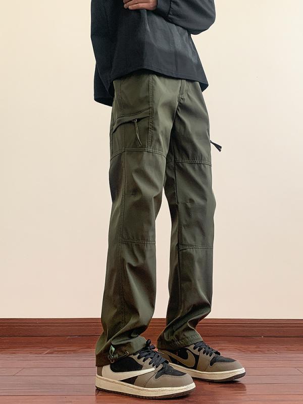 メンズ 登山パンツ 男性用 春　秋 多機能 ストレート ワイド ゆったり レジャー 長ズボン 通勤ウェア アウトドア 軽量 ストレッチ 撥水 マルチポケット