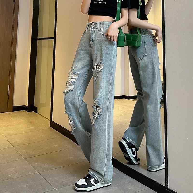 ファッション 服 オシャレ カワイイ シンプル 大カワイイ サイズ 婦服 ジーンズ ストレート レッグ ワイド パンツ ボディスタイル ゆったり