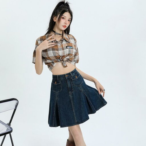ファッション 服 オシャレ カワイイ シンプル 大カワイイ サイズ 婦服 夏 デニムスカート スリム レトロ プリーツスカート aライン スカート パンツ ファッション 服 オシャレ カワイイ シンプル 大カワイイ サイズ 婦服 夏 デニムスカート スリム レトロ プリーツスカート aライン スカート パンツ