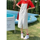 ファッション 服 オシャレ カワイイ シンプル 大カワイイ サイズ 婦服 ワンピース ホワイトデニム サスペンダー スカート 夏 スタイル ゆったり スリム スリットドレス
