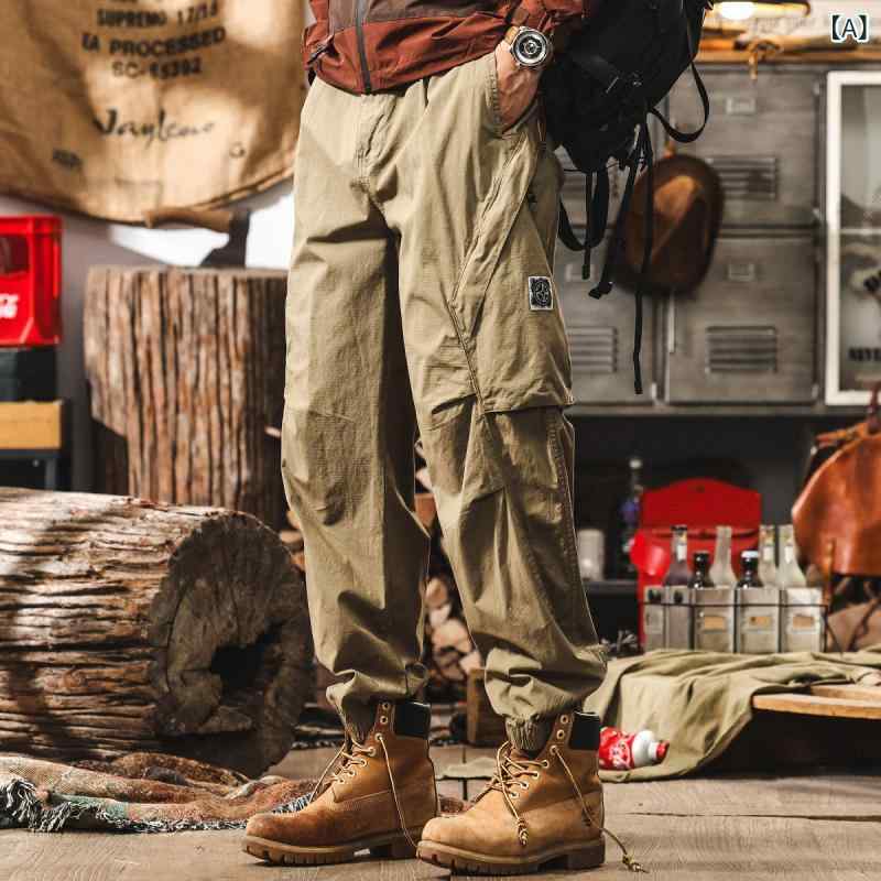 メンズ 作業ズボン 男性用 夏季 薄手 ストレート ロングパンツ レトロ ゆったり レジャー 長ズボン 登山 アウトドア 多機能 カーゴパンツ ワイドパンツ トレッキングパンツ キャンプ用 ハイキング用 ストレート コットン ポリエステル 速乾 通気性 licot-12854130 リコット サンプル画像2