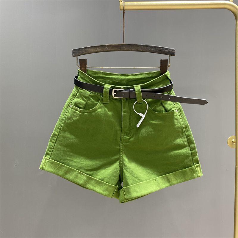 ファッション 服 オシャレ カワイイ シンプル 大カワイイ サイズ 婦服 デニムパンツ 夏 薄手 キャンディカラー ワイド レッグ スリム パンツ イン