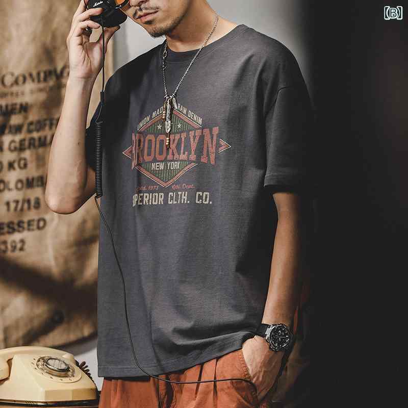 リコットのメンズ 男性用 半袖 ゆったり フィット プリント 柄物 夏 ストリート 普段使い ストリートファッション カジュアル トップス シャツ インパクトプリント コットン 涼｜アングル3