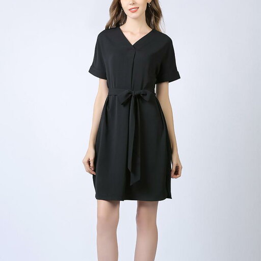 ファッション 服 オシャレ カワイイ シンプル 大カワイイ サイズ 婦服 ワンピース 夏 アメリカン スリム v 襟 半袖 aライン ドレス ファッション 服 オシャレ カワイイ シンプル 大カワイイ サイズ 婦服 ワンピース 夏 アメリカン スリム v 襟 半袖 aライン ドレス