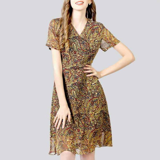 ファッション 服 オシャレ カワイイ シンプル 大カワイイ サイズ 婦服 ワンピース Vネック 薄手 花柄 シフォン ドレス 夏 エレガント ファッション 服 オシャレ カワイイ シンプル 大カワイイ サイズ 婦服 ワンピース Vネック 薄手 花柄 シフォン ドレス 夏 エレガント