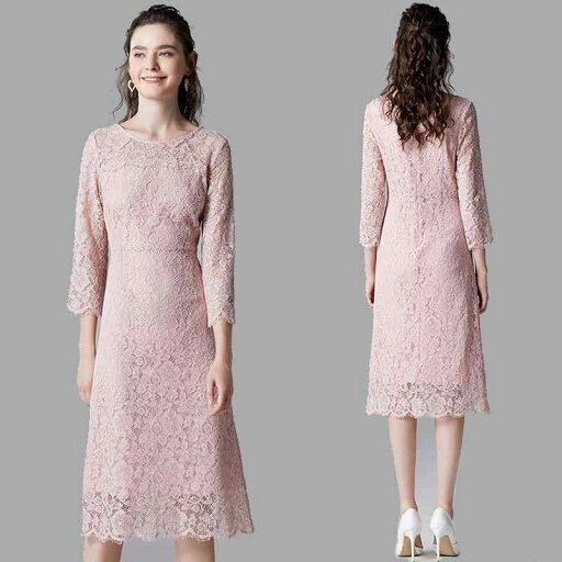 ファッション 服 オシャレ カワイイ シンプル 大カワイイ サイズ 婦服 ワンピース 袖 夏 ピンク ハイエンド レース ドレス ファッション 服 オシャレ カワイイ シンプル 大カワイイ サイズ 婦服 ワンピース 袖 夏 ピンク ハイエンド レース ドレス