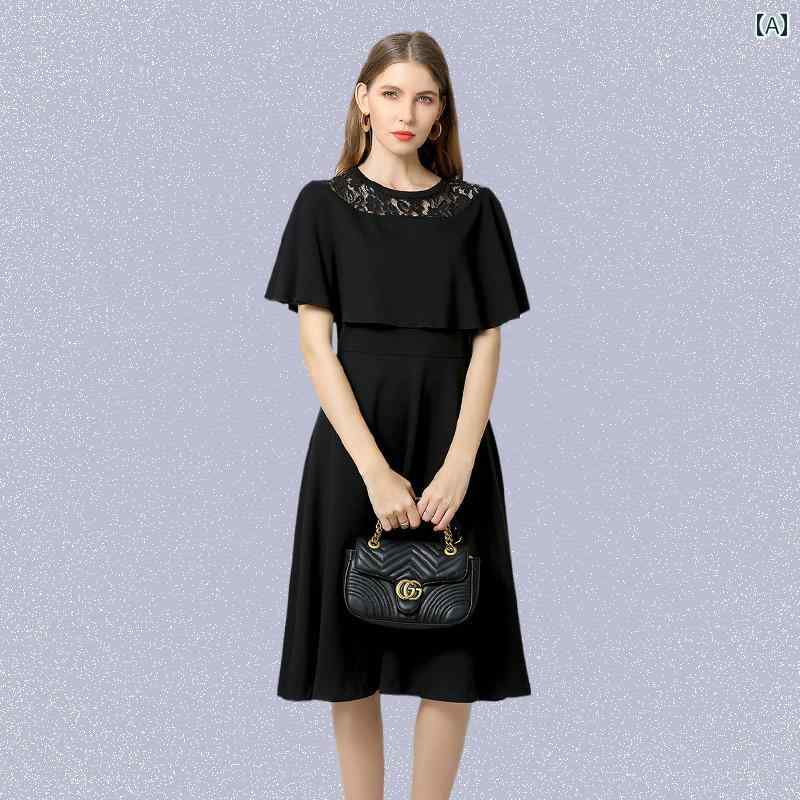 ファッション 服 オシャレ カワイイ シンプル 大カワイイ サイズ 婦服 ワンピース ハイエンド aライン フリル 袖 ドレス