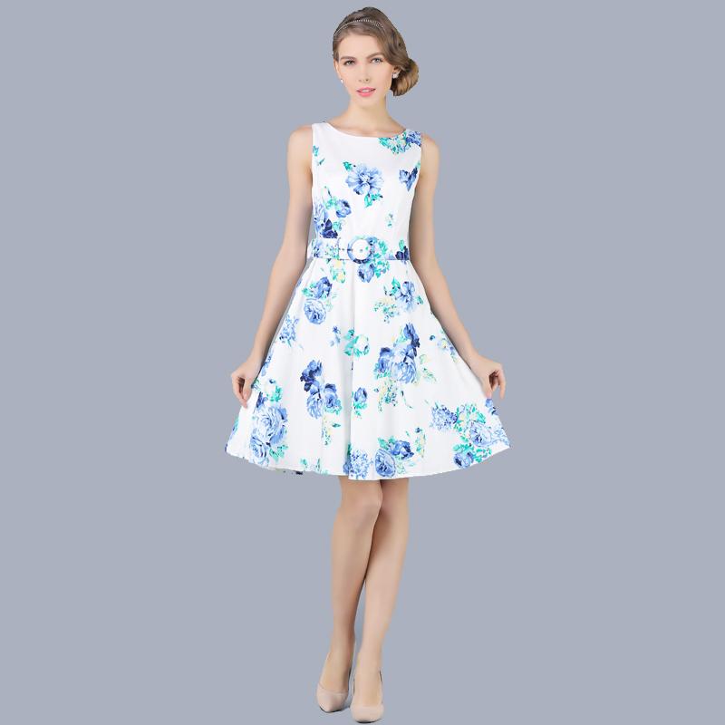 ファッション 服 オシャレ カワイイ シンプル 大カワイイ サイズ 婦服 アメリカン ハイエンド スカート ノースリーブ グリーン プリント ドレス 夏