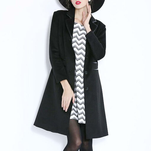 ファッション 服 オシャレ カワイイ シンプル 大カワイイ サイズ 婦服 黒 コート ウール スリム ミドル丈 ファッション 服 オシャレ カワイイ シンプル 大カワイイ サイズ 婦服 黒 コート ウール スリム ミドル丈
