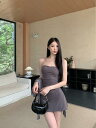 ファッション 服 オシャレ カワイイ シンプル 大カワイイ サイズ 婦服 韓国 スタイル チューブ トップスス ドレス スリム プリーツ バック レス スカート 長袖 日焼け防止 カーディガン スーツ