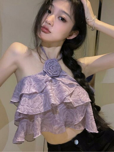 ファッション 服 オシャレ カワイイ シンプル 大カワイイ サイズ 婦服 フリル 立体 フラワー キャミソール セクシー ホルターネック 着痩せ アウタートップスス ファッション 服 オシャレ カワイイ シンプル 大カワイイ サイズ 婦服 フリル 立体 フラワー キャミソール セクシー ホルターネック 着痩せ アウタートップスス