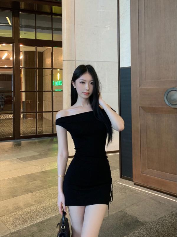 ファッション 服 オシャレ カワイイ シンプル 大カワイイ サイズ 婦服 韓国 スタイル プリーツスカート カバー ヒップ ドレス