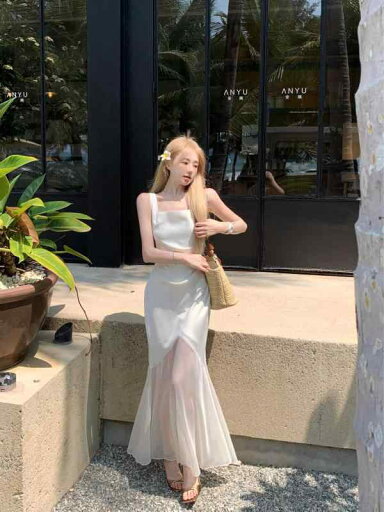 ファッション 服 オシャレ カワイイ シンプル 大カワイイ サイズ 婦服 ホワイトサテン U ネック ワンピース ドレス 夏 ハイエンド エレガント バッグ ヒップ フィッシュ テール ロング スカート ファッション 服 オシャレ カワイイ シンプル 大カワイイ サイズ 婦服 ホワイトサテン U ネック ワンピース ドレス 夏 ハイエンド エレガント バッグ ヒップ フィッシュ テール ロング スカート