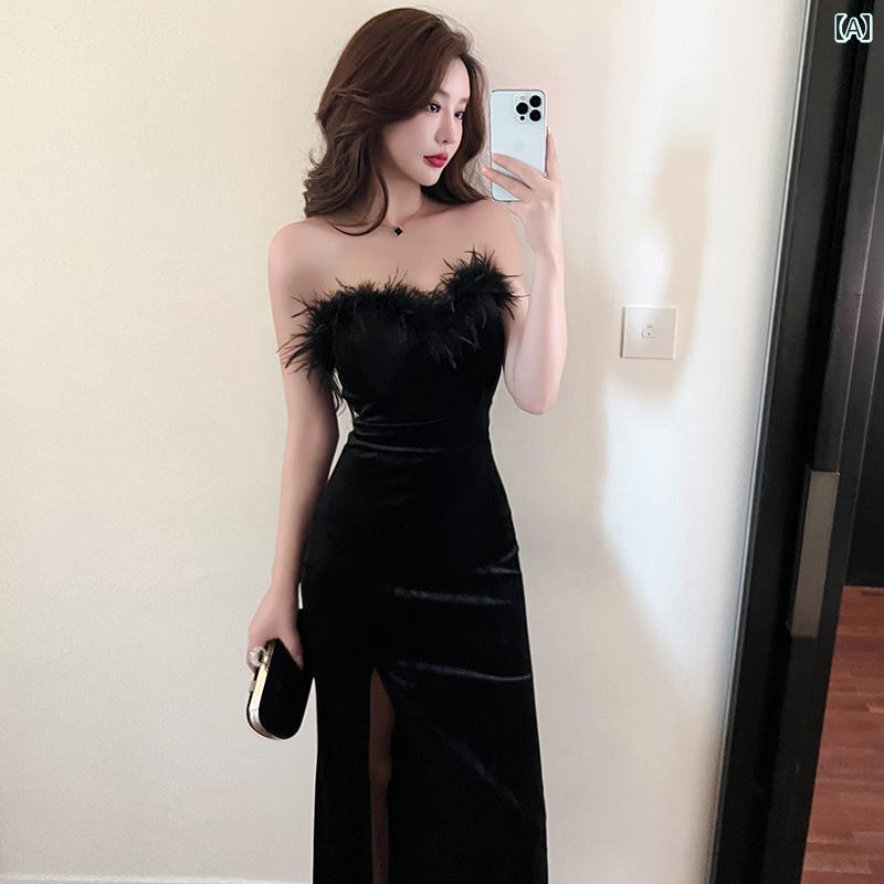 ファッション 服 オシャレ カワイイ シンプル 大カワイイ サイズ 婦服 ナイトクラブ ドレス スカート スリム スリット ヒップ ストラップ