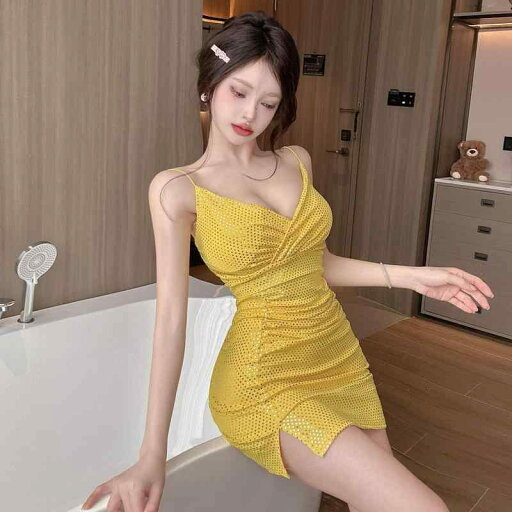 ファッション 服 オシャレ カワイイ シンプル 大カワイイ サイズ 婦服 ナイトクラブ ローカット スイング 襟 スパンコール ワンピース ドレス 夏 フィット スカート ファッション 服 オシャレ カワイイ シンプル 大カワイイ サイズ 婦服 ナイトクラブ ローカット スイング 襟 スパンコール ワンピース ドレス 夏 フィット スカート