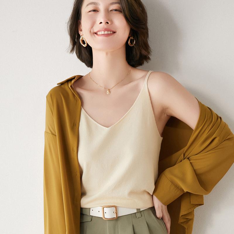 ファッション 服 オシャレ カワイイ シンプル 大カワイイ サイズ 婦服 ニットキャミソール インナース..