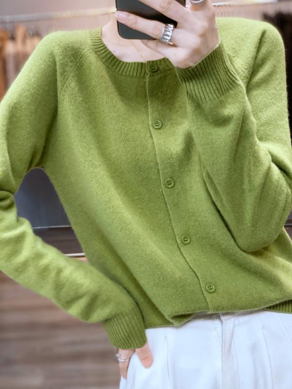 ファッション 服 オシャレ カワイイ シンプル 大カワイイ サイズ 婦服 秋 長袖 ニットカーディガン 無地 シンプル 薄手 アウター トップス