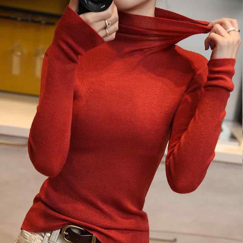 ファッション 服 オシャレ カワイイ シンプル 大カワイイ サイズ 婦服 セーター タートルネック 極薄手 ウール 無地 フィット プルオーバー シースルー ース