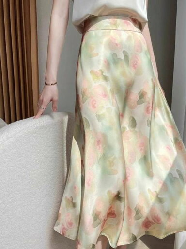 ファッション 服 オシャレ カワイイ シンプル 大カワイイ サイズ 婦服 夏 アセテート aライン スカート ミドル丈 フレンチ プリント ファッション 服 オシャレ カワイイ シンプル 大カワイイ サイズ 婦服 夏 アセテート aライン スカート ミドル丈 フレンチ プリント