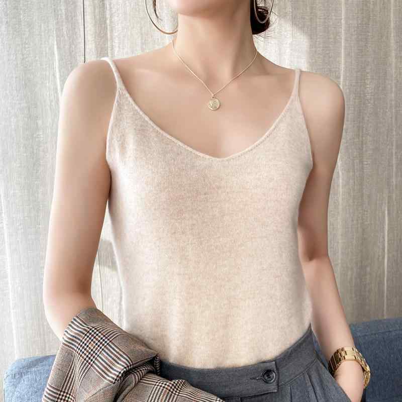 ファッション 服 オシャレ カワイイ シンプル 大カワイイ サイズ 婦服 ニットキャミソール ス レイヤー..