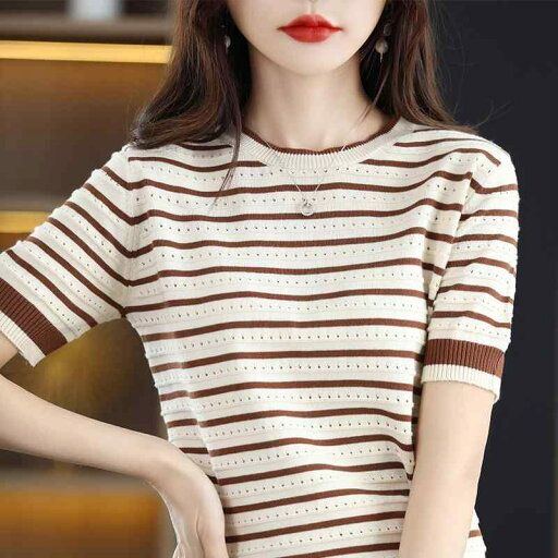 ファッション 服 オシャレ カワイイ シンプル 大カワイイ サイズ 婦服 綿 ニット 半袖 ストライプ T シャツ 夏 薄手 コットン ラウンドネック カラー ブロック コットンリネン ファッション 服 オシャレ カワイイ シンプル 大カワイイ サイズ 婦服 綿 ニット 半袖 ストライプ T シャツ 夏 薄手 コットン ラウンドネック カラー ブロック コットンリネン